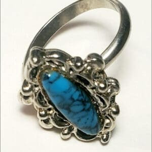 Deep Turquoise Inspired Adjustable Ring