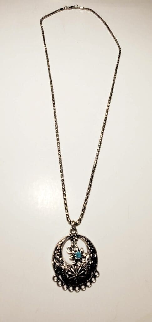 Fun multi charm silver necklace
