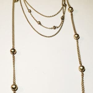 Long Multi Stranded Gold Inspired Necklace