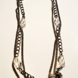 Long Multi Stranded Necklace With Beads