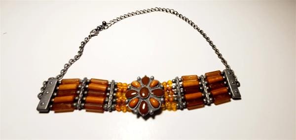 Vibrant rust chocker inspired necklace