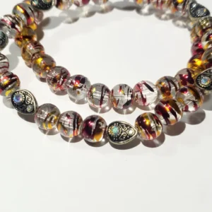 Multi Gold and Clear Glass Beads Bracelet Set